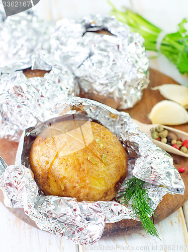 Image of baked potato in foil