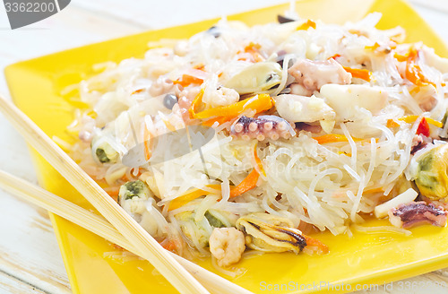 Image of rice noodle with sefood