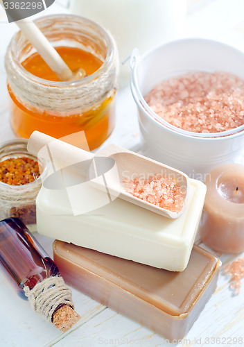 Image of aroma soap and salt