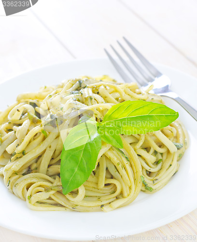 Image of pasta with basil