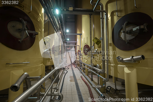 Image of Industrial interior with welded silos