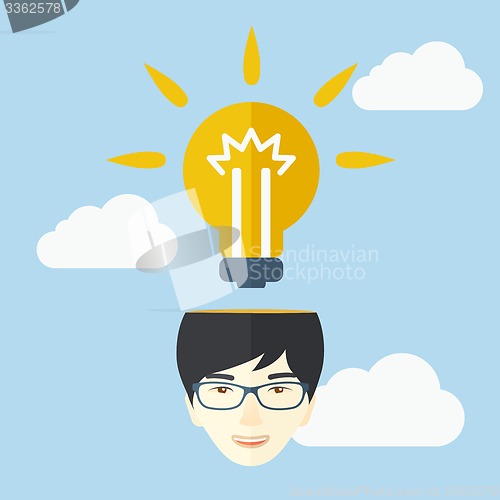 Image of Businessman has a bright idea.