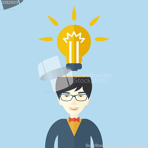 Image of Businessman has a bright idea.