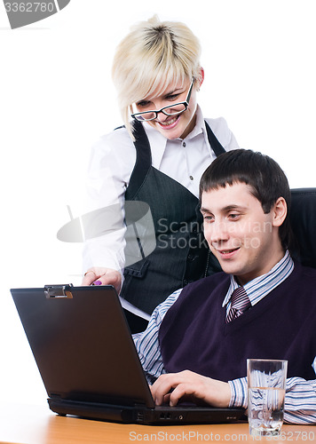 Image of Business team with laptop