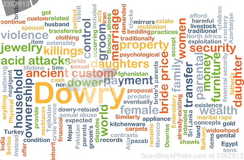 Image of Dowry background concept