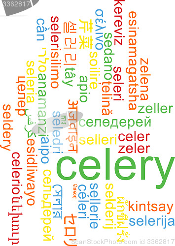 Image of Celery multilanguage wordcloud background concept