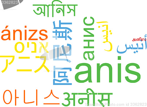 Image of Anis multilanguage wordcloud background concept