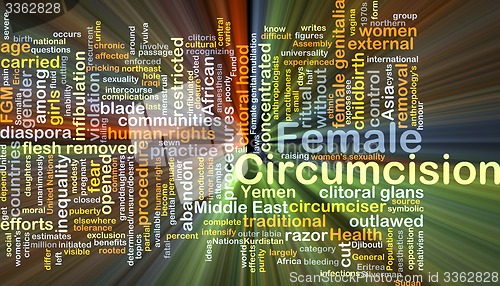 Image of Female circumcision background concept glowing