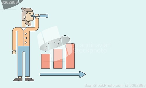 Image of Businessman using binocular.