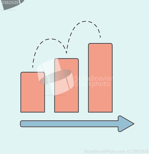 Image of Business graph with red rising bar.