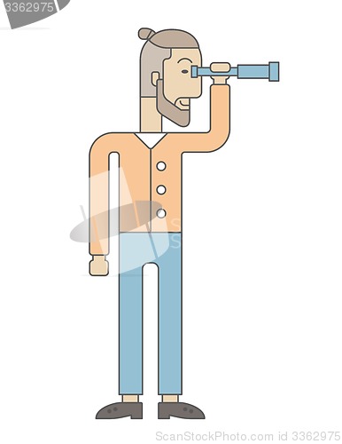 Image of Businessman using binocular.