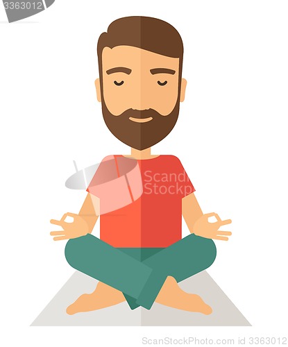 Image of Man doing yoga.