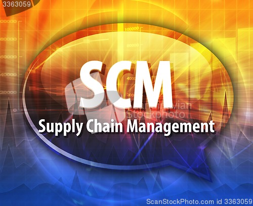 Image of SCM acronym word speech bubble illustration