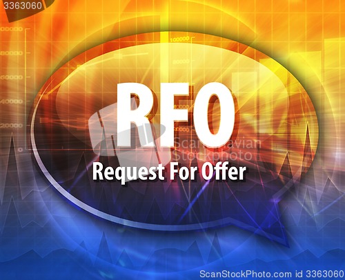 Image of RFO acronym word speech bubble illustration