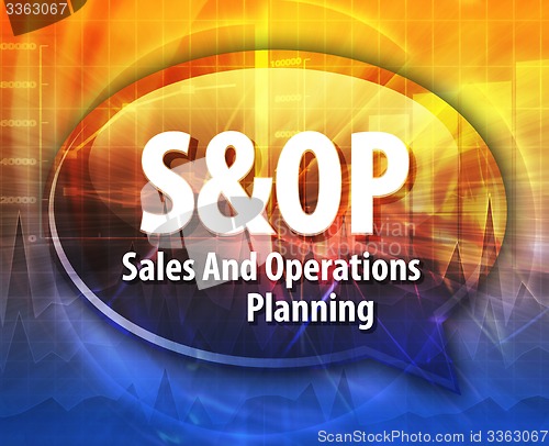 Image of S&OP acronym word speech bubble illustration
