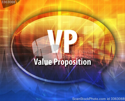 Image of VP acronym word speech bubble illustration