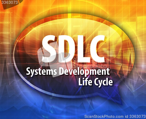 Image of SDLC acronym word speech bubble illustration