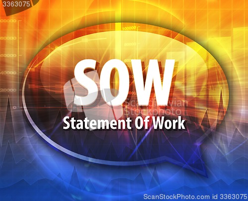 Image of SOW acronym word speech bubble illustration