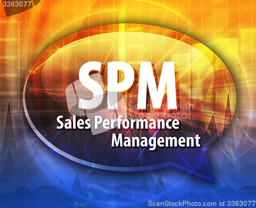 Image of SPM acronym word speech bubble illustration