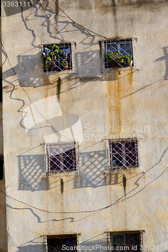 Image of  window in morocco   and old construction wal brick historical