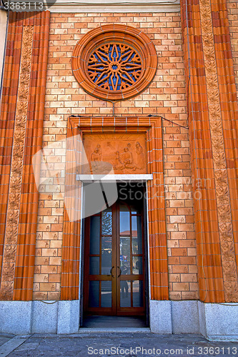 Image of  italy  lombardy    in  the vergiate  old   church  closed brick