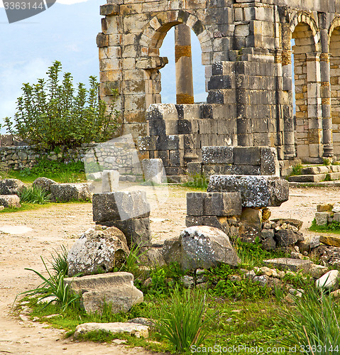 Image of volubilis in morocco africa the old roman deteriorated monument 