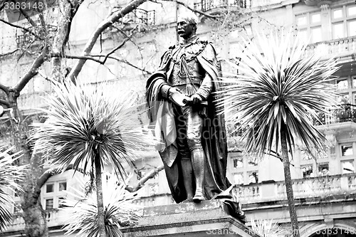 Image of england  historic   marble and statue in old city of london 