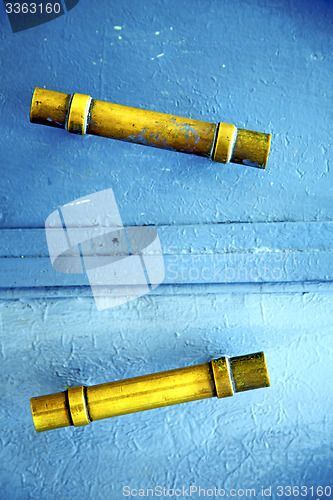 Image of gold  metal rusty      morocco in africa the old blue