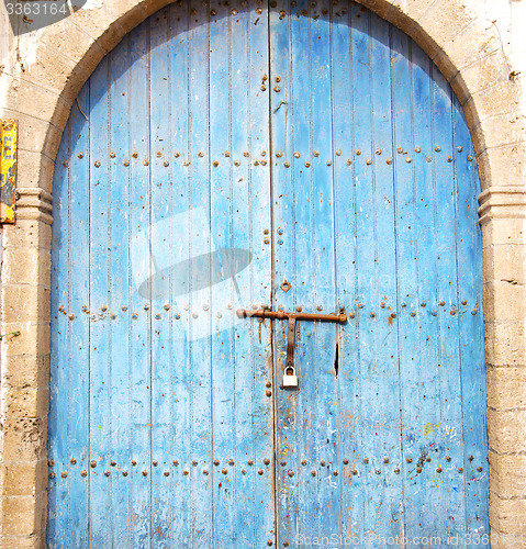Image of historical in  antique building door morocco style africa   wood