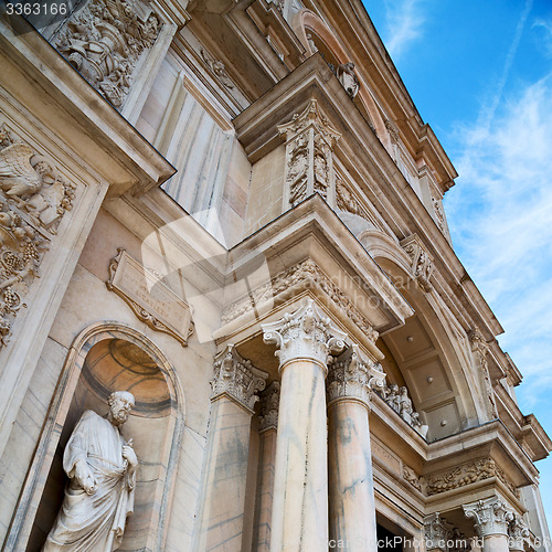 Image of column old architecture in italy europe milan religion       and