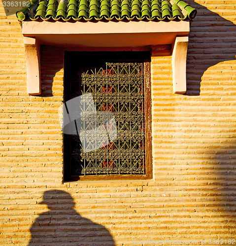 Image of  window in morocco africa and old construction wal brick histori