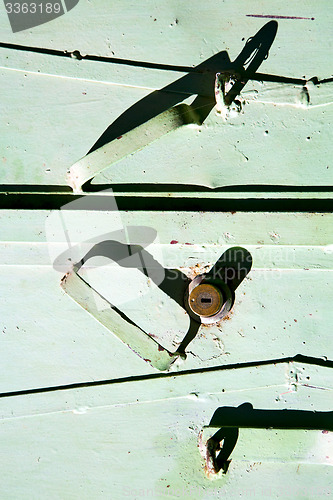 Image of green  metal rusty      morocco in africa the 