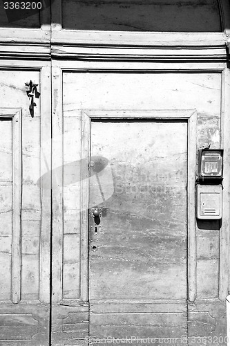 Image of  traditional   door    in italy   ancian wood and traditional  t