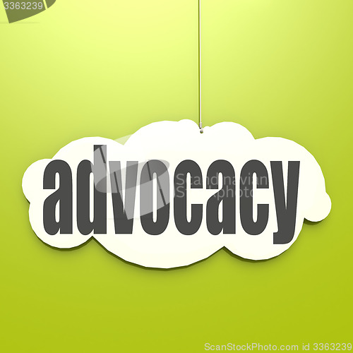 Image of White cloud with advocacy