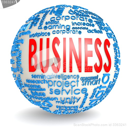 Image of Business word on the sphere