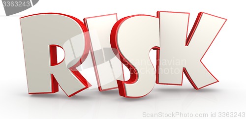 Image of Risk word with white background