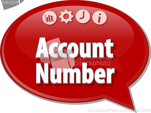 Image of Account number Business term speech bubble illustration