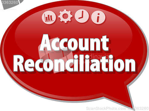 Image of Account reconciliation Business term speech bubble illustration