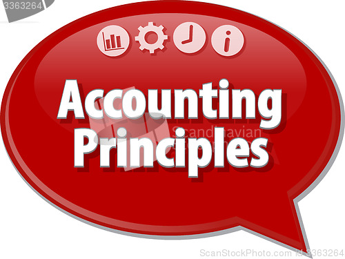 Image of Accounting principles Business term speech bubble illustration