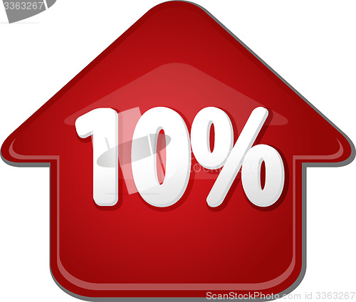 Image of Ten percent up upwards arrow bubble illustration