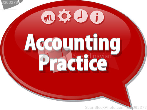 Image of Accounting practice Business term speech bubble illustration