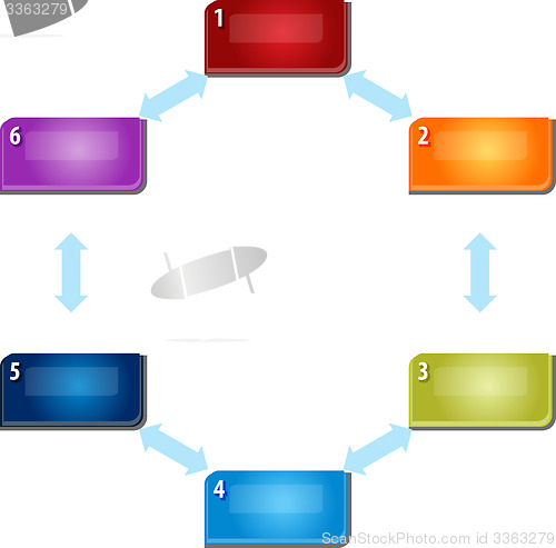 Image of Six Blank business diagram circular relationship illustration