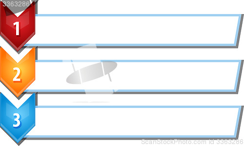 Image of Three blank business diagram chevron list illustration