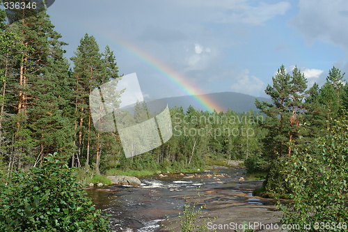Image of Rainbow over creek