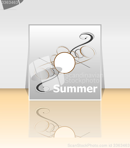 Image of Hello summer poster. summer background. Effects poster, frame. Happy holidays card, happy vacation card. Enjoy your summer.