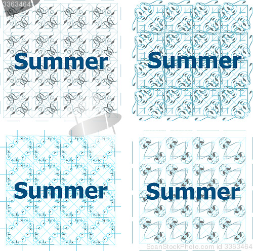 Image of Summer time word. Typographic print poster. Holiday card set