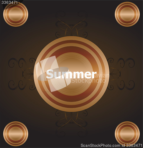 Image of Summer time. summer word on golden luxury background, summer holidays