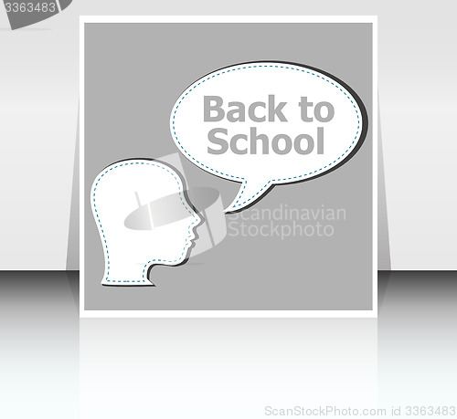 Image of Education Thinking Concept. Children Think with Education speech bubbles