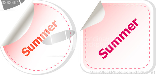 Image of Summer icon. Internet button isolated on white background