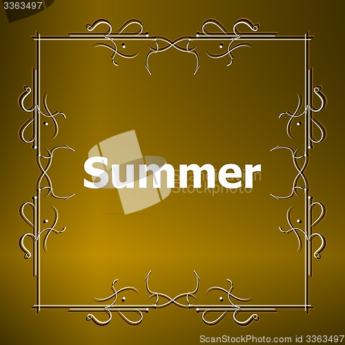 Image of Elements for Summer calligraphic designs. Vintage ornaments. All for Summer holidays